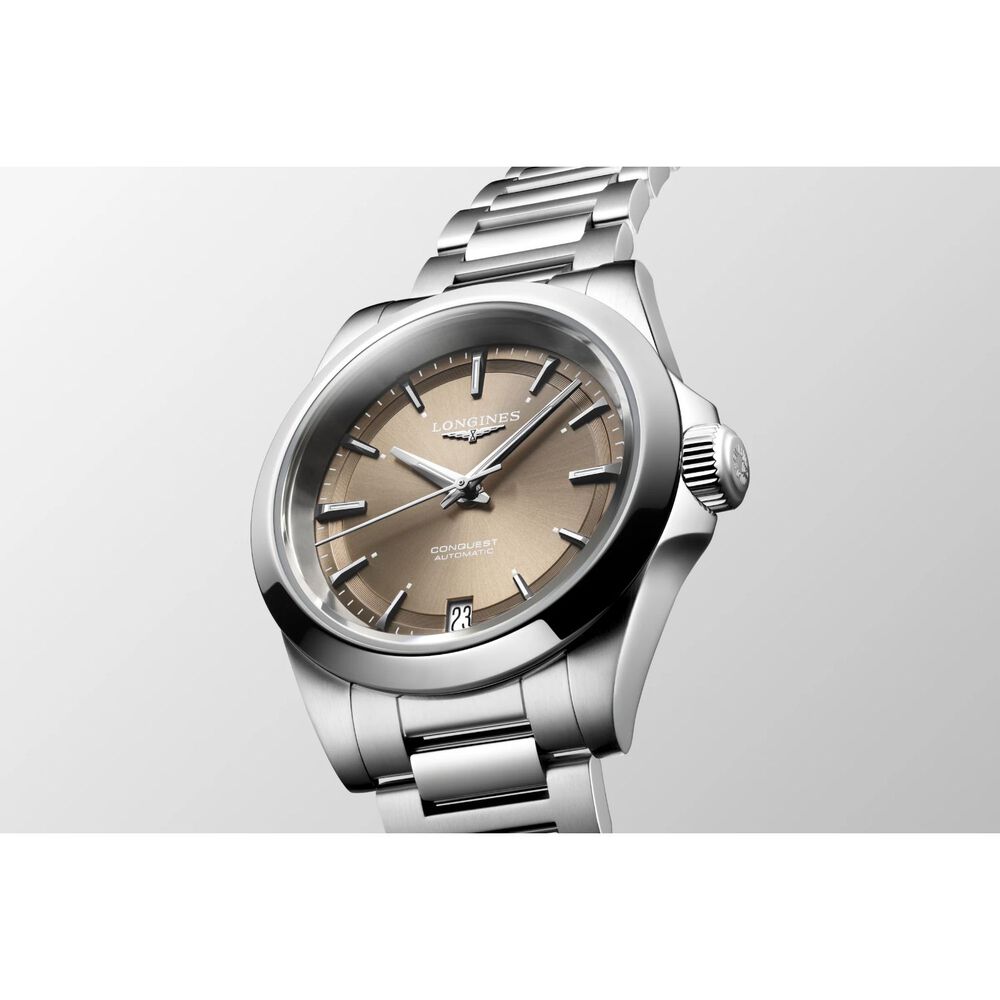 Longines Conquest 2023 34mm Sunray Brown Steel Case & Bracelet Ladies' Watch image number 5