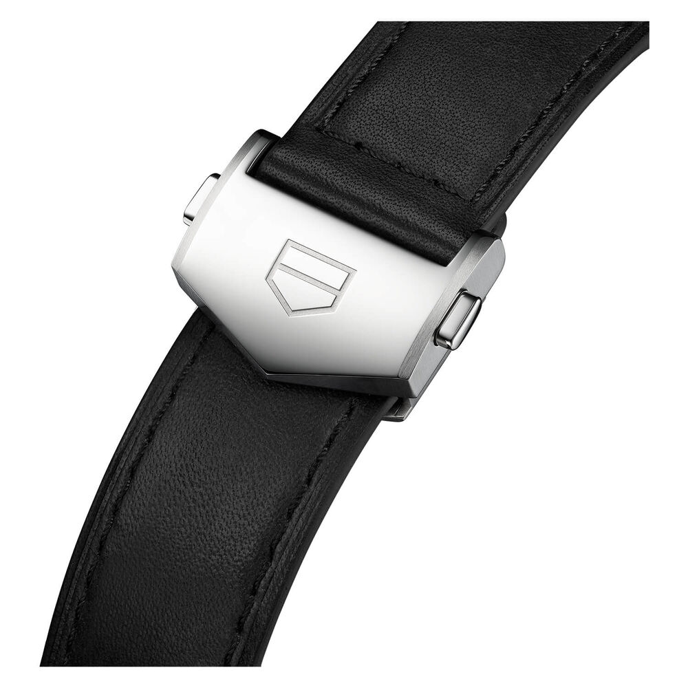 TAG Heuer Carrera Chronograph 39mm Black Dial Leather Strap Watch image number 6