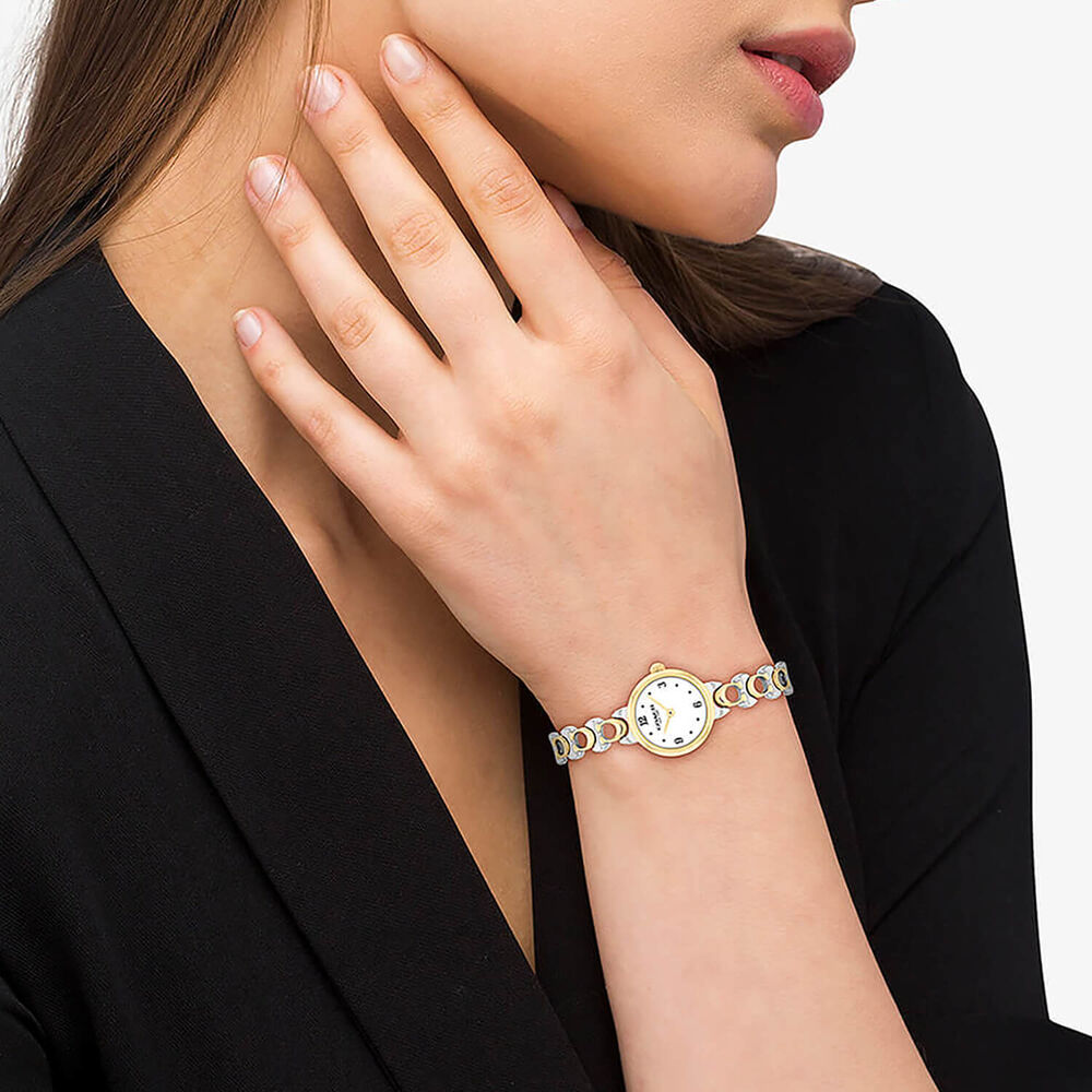 Coach Iris 22mm White Dial Two-Tone Tone Steel Bracelet Watch