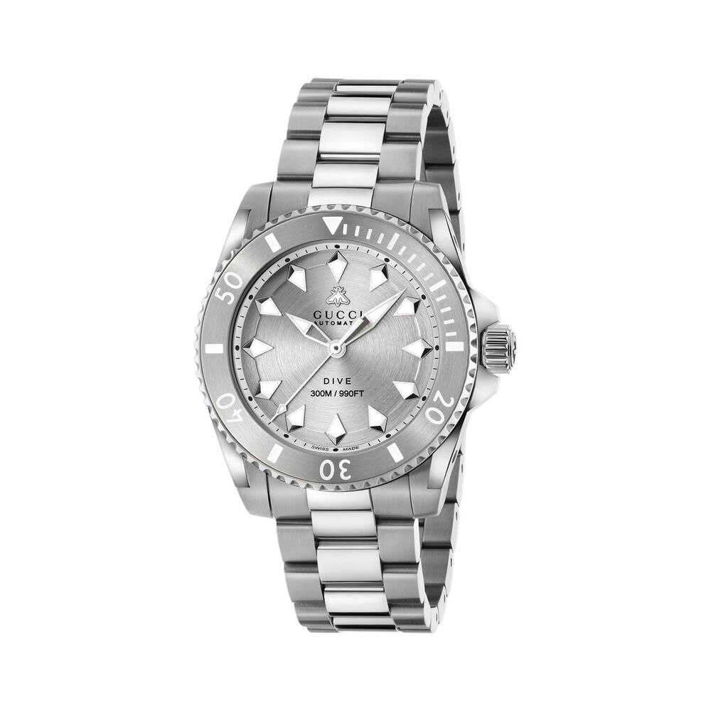 Gucci Dive 40mm Silver Dial Stainless Steel Bracelet Watch
