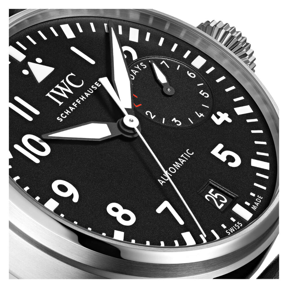 IWC Schaffhausen Big Pilot's Watch Black Dial Strap Watch image number 3