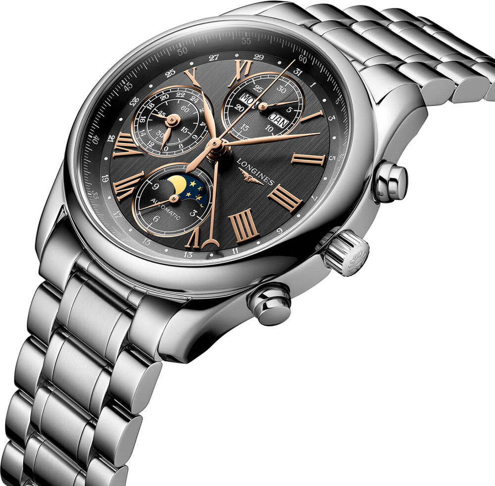 Longines Master Collection Collection 40mm Anthracite Dial Silver Steel Bracelet Watch image number 1