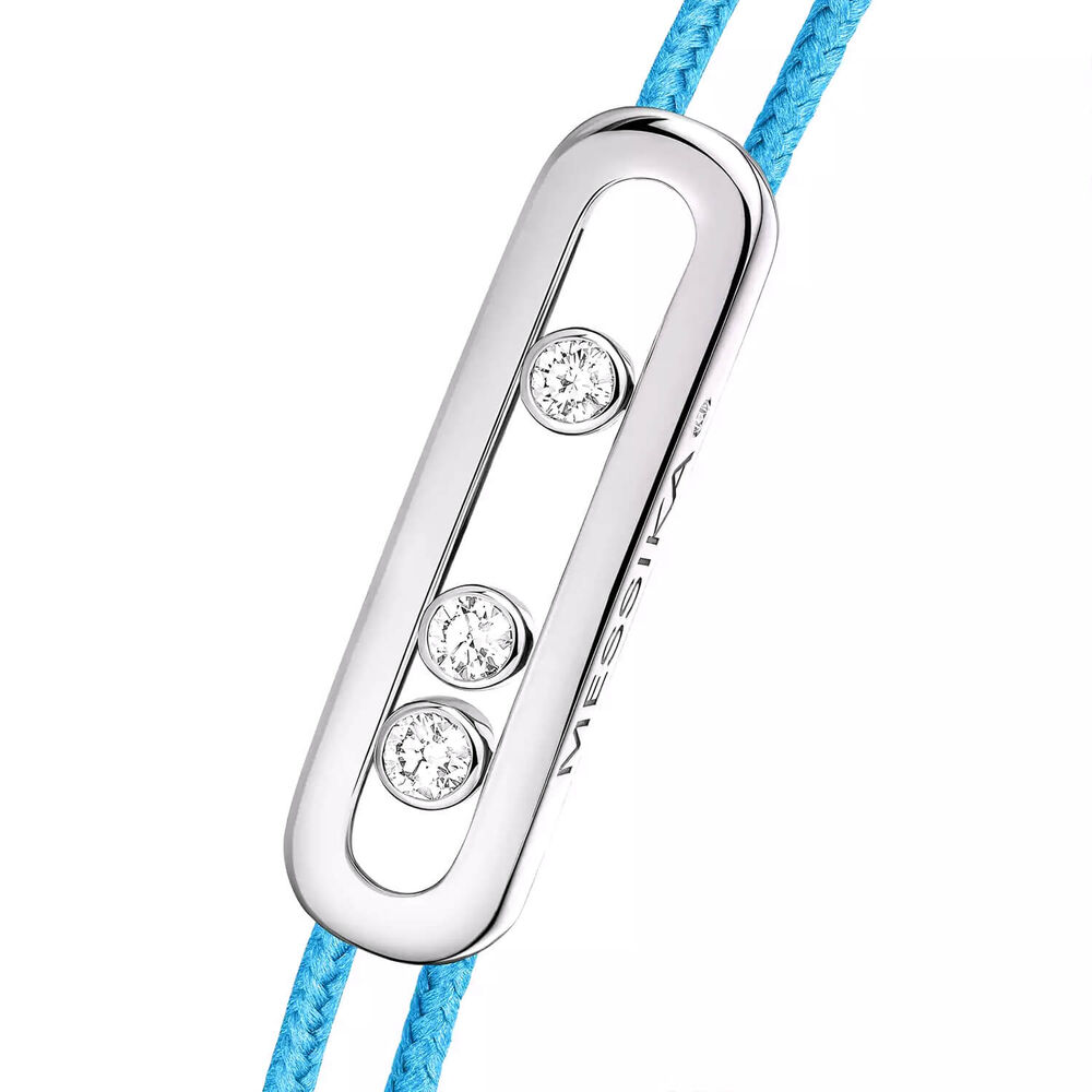Messika Care(s) White Gold 0.09ct Diamond Blue Cord Bracelet image number 2