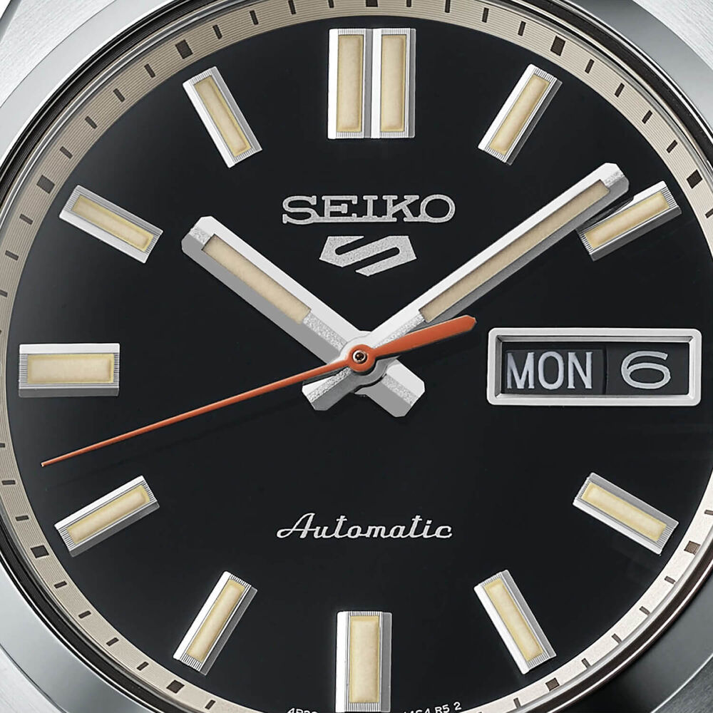 Seiko 5 Sports SNXS ‘Deep black wash’ Classic Sports 37.4mm Black Dial Steel Bracelet Watch