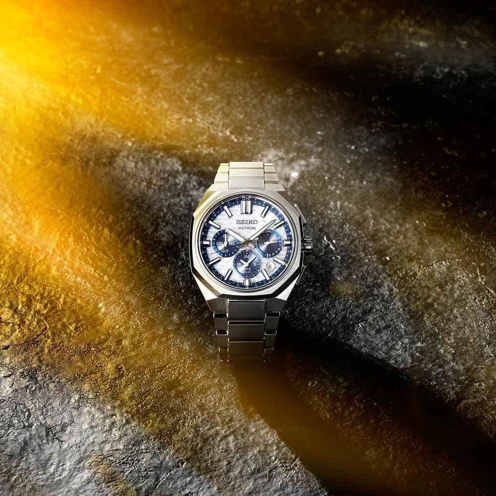 Seiko 145th Anniversary Astron GPS Solar 5X63 White-Silver Dial Titanium Bracelet Watch