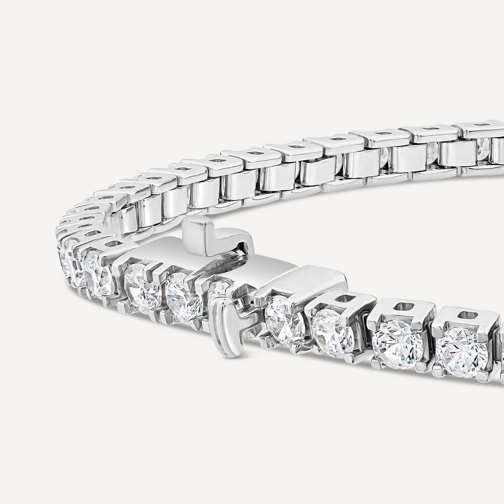 18ct White Gold 5ct Lab Grown Diamond Tennis Bracelet image number 3
