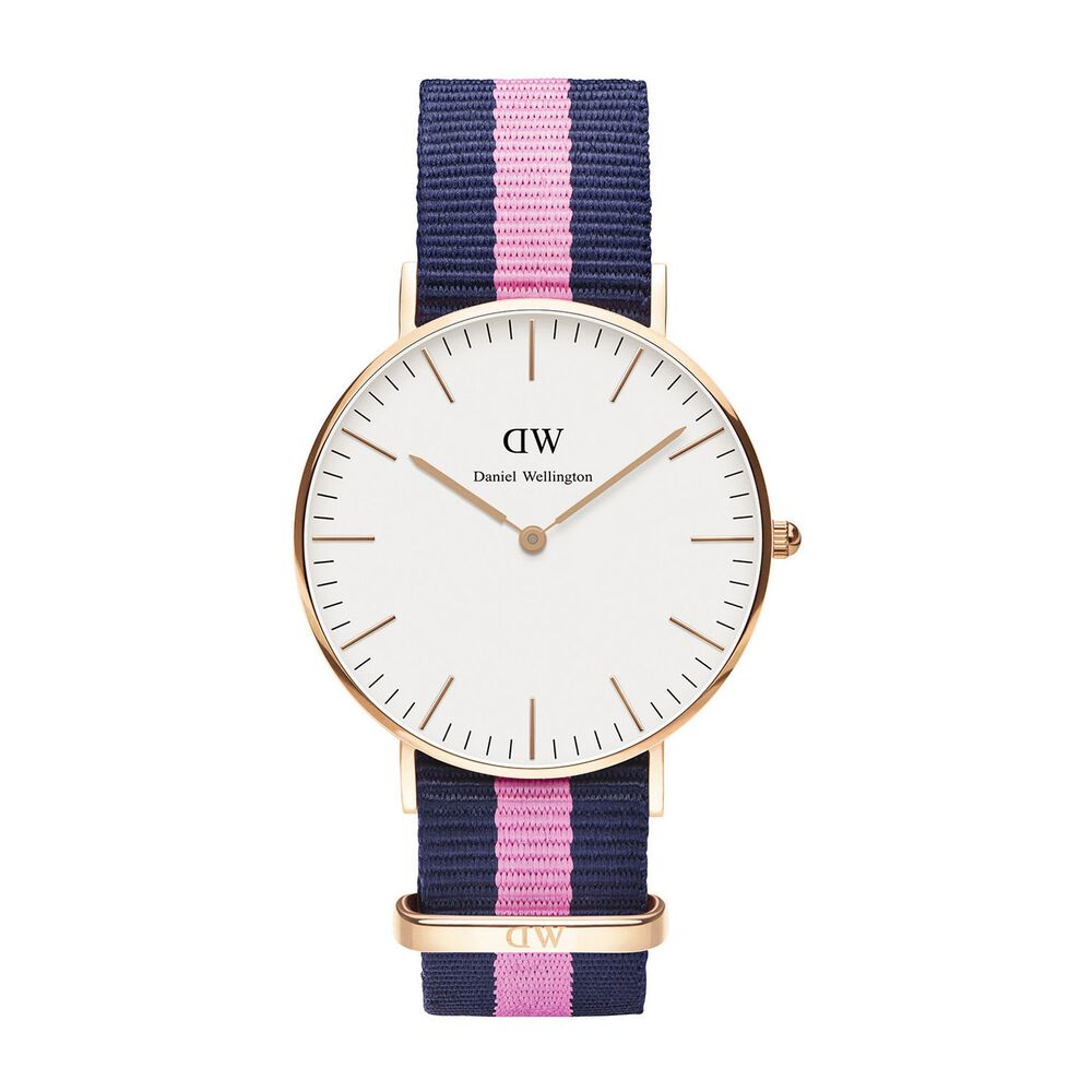 Daniel Wellington Classic Winchester Lady blue and pink NATO strap watch image number 0
