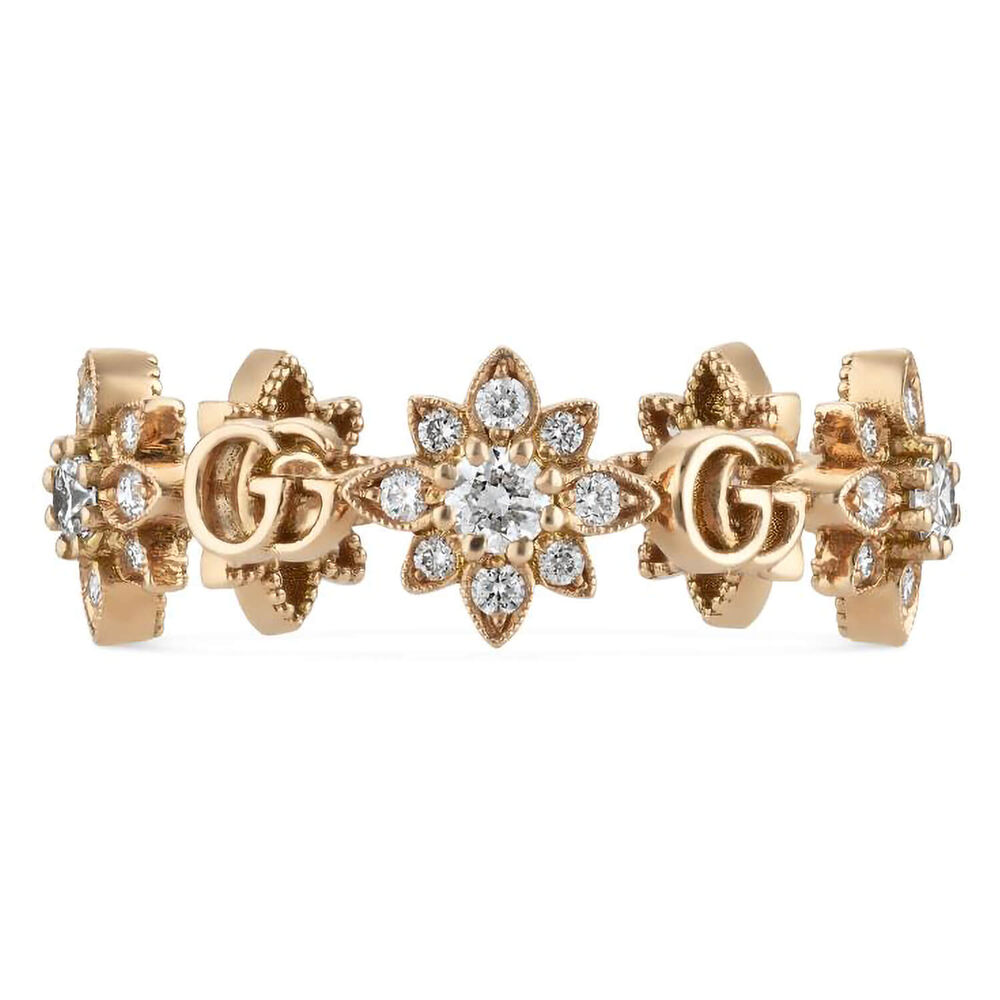 Gucci Flora 18ct Rose Gold Ring (UK Size Q - R)