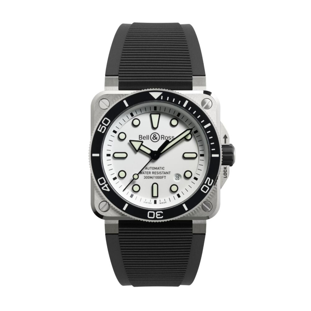Bell&Ross Auto White Diver 42mm Silver Dial Black Strap Watch image number 0