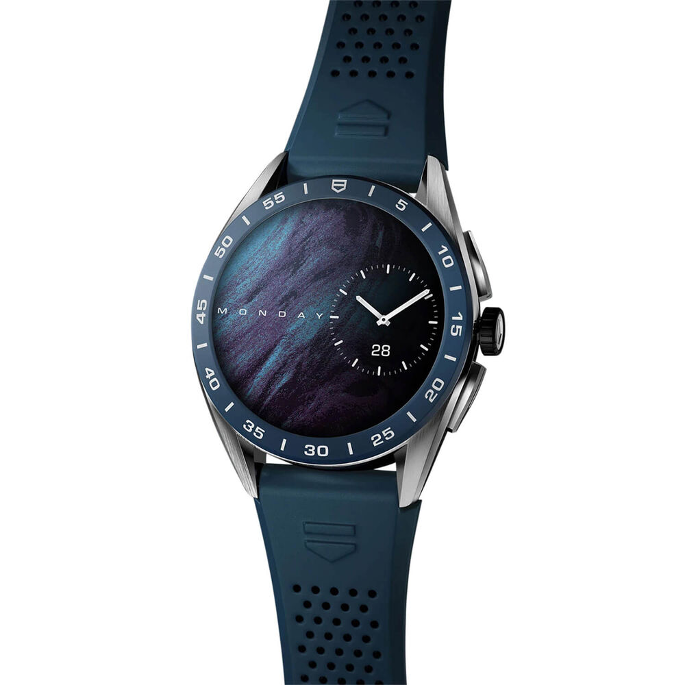 TAG Heuer Connected 45mm Touch Screen Blue Rubber Strap Watch image number 5