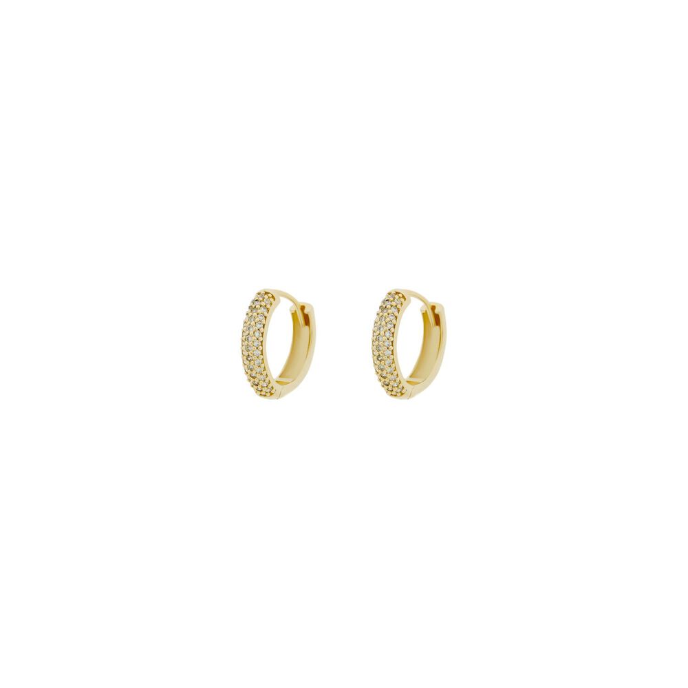 CARAT* London Dana Yellow Gold Vermeil Cubic Zirconia Hoop Earrings