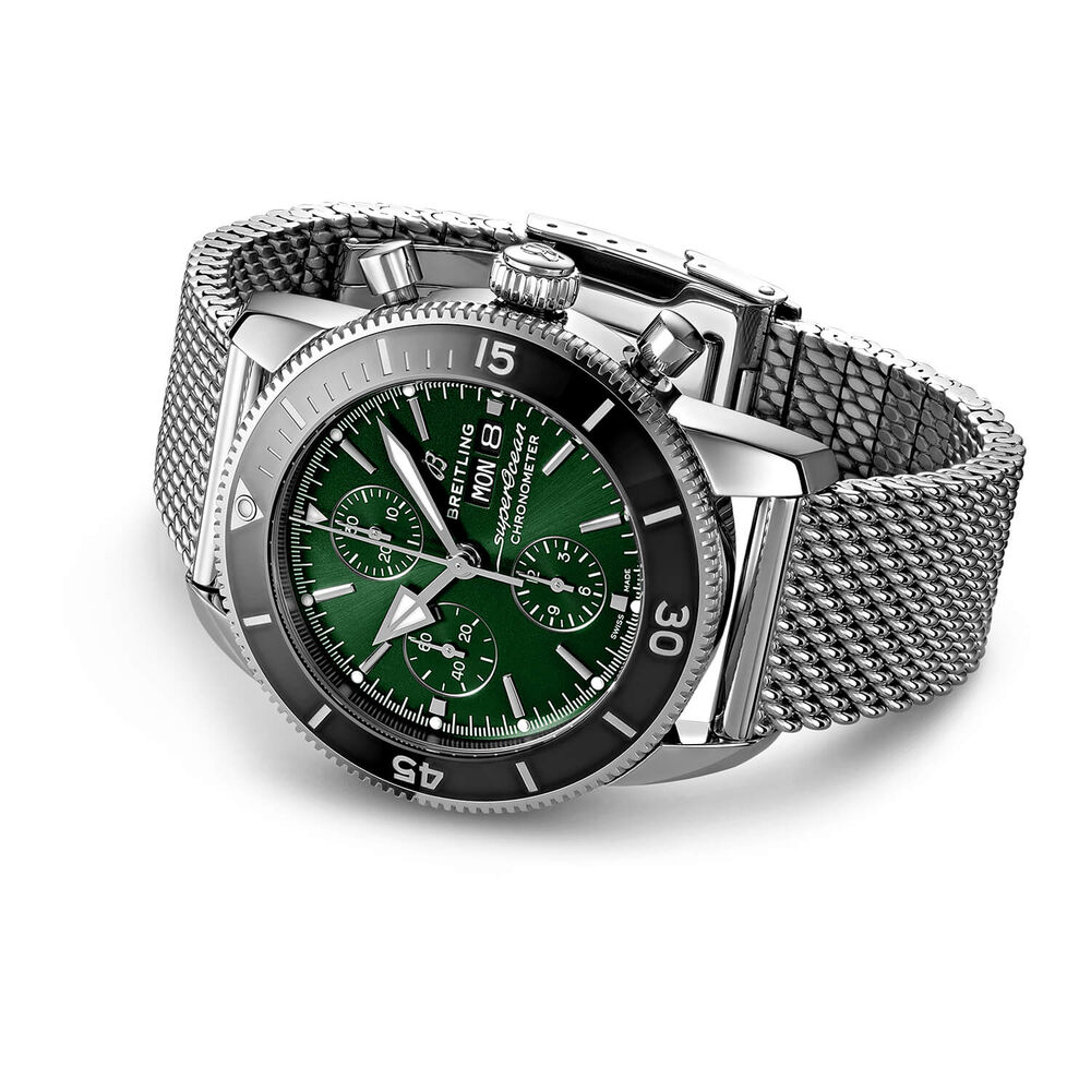 Breitling Superocean Heritage Chronograph 44mm Green Dial Steel Bracelet Watch image number 2