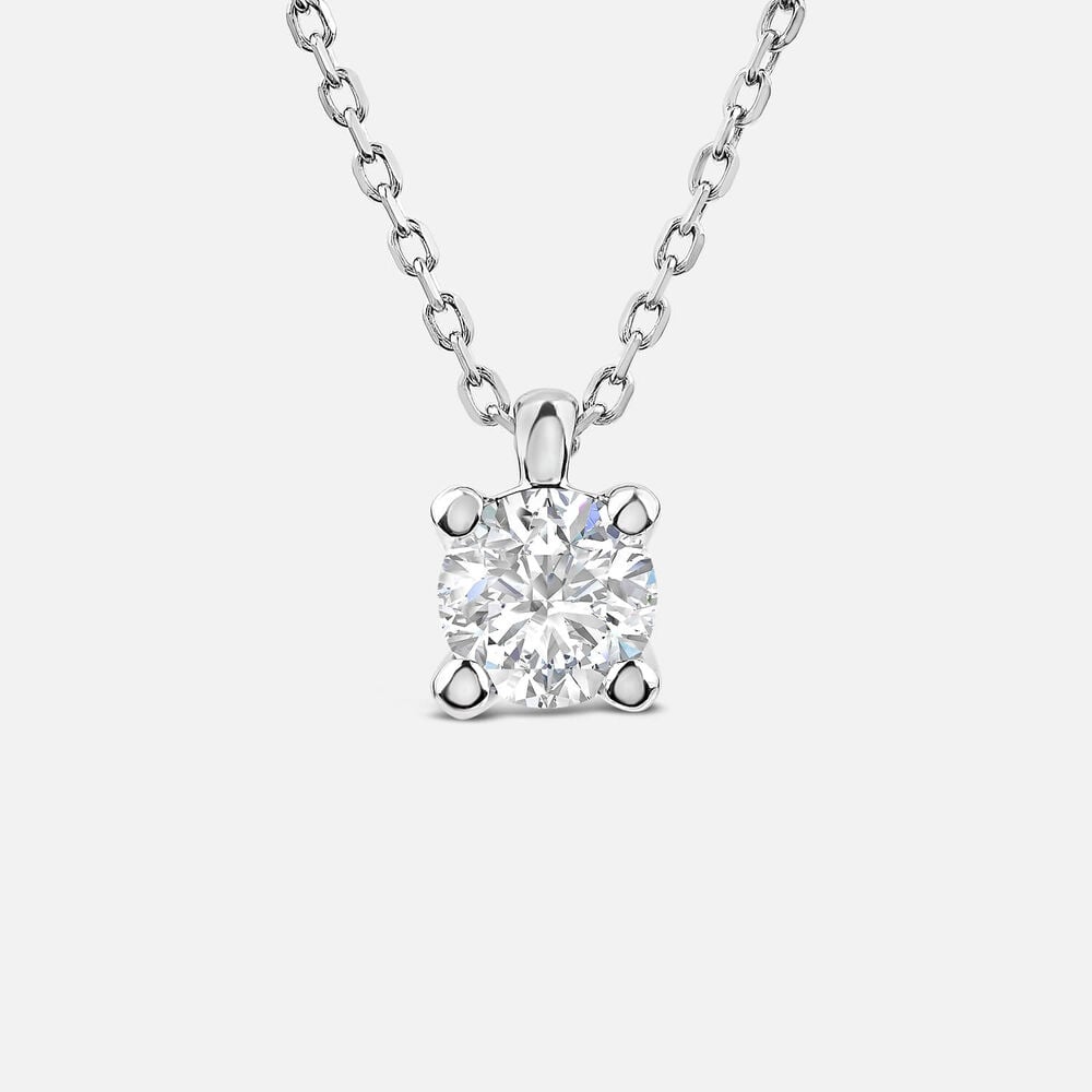 Born 9ct White Gold Lab Grown 0.30ct Diamond Round Brilliant Pendant