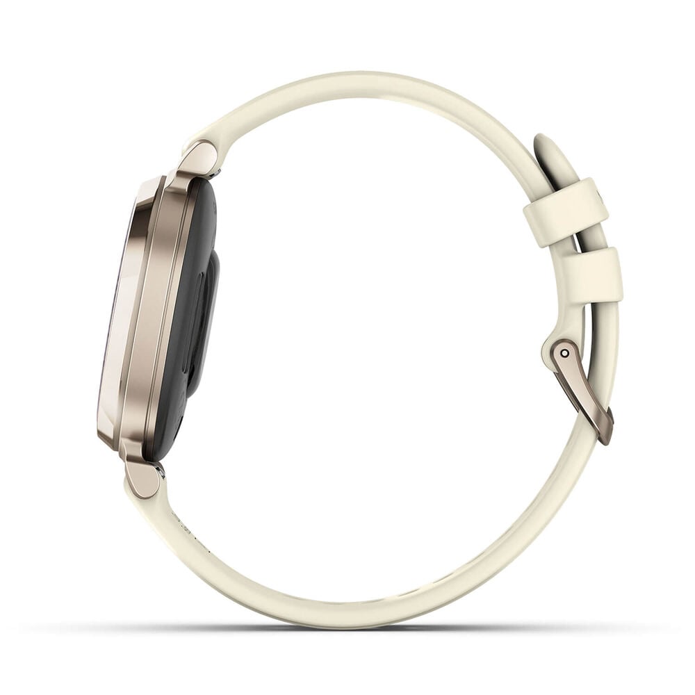 Garmin Lily® 2 Cream Gold Bezel Coconut Silicone Strap Watch image number 3