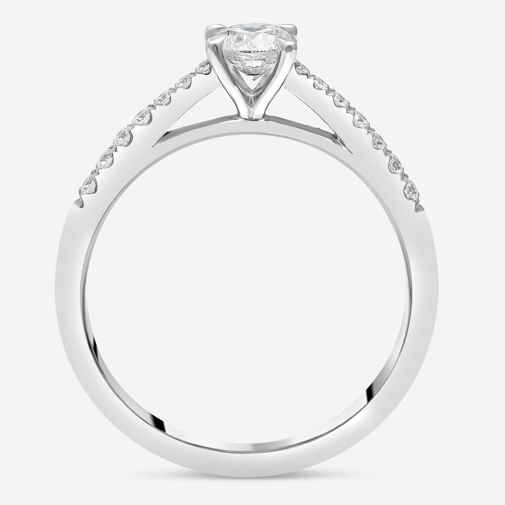 Platinum 0.54ct Amia Diamond Solitaire & Shoulders Ring image number 4