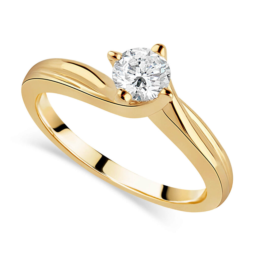 18ct Yellow Gold 0.33ct Diamond Four Claw Twist Ring