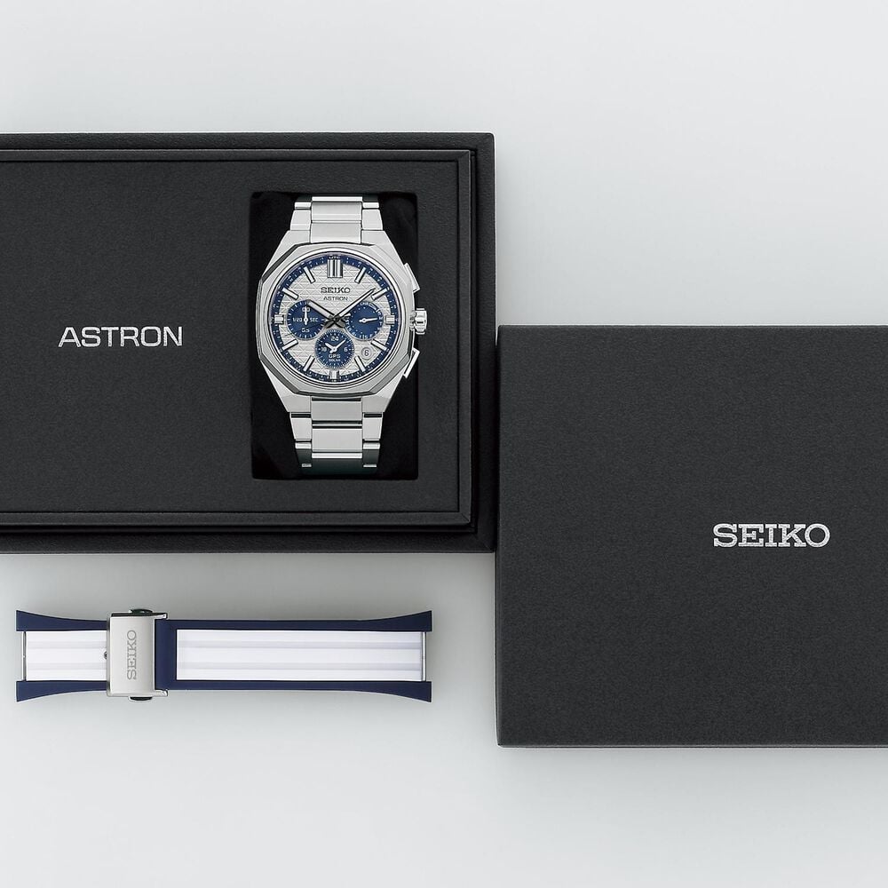 Seiko 145th Anniversary Astron GPS Solar 5X63 White-Silver Dial Titanium Bracelet Watch