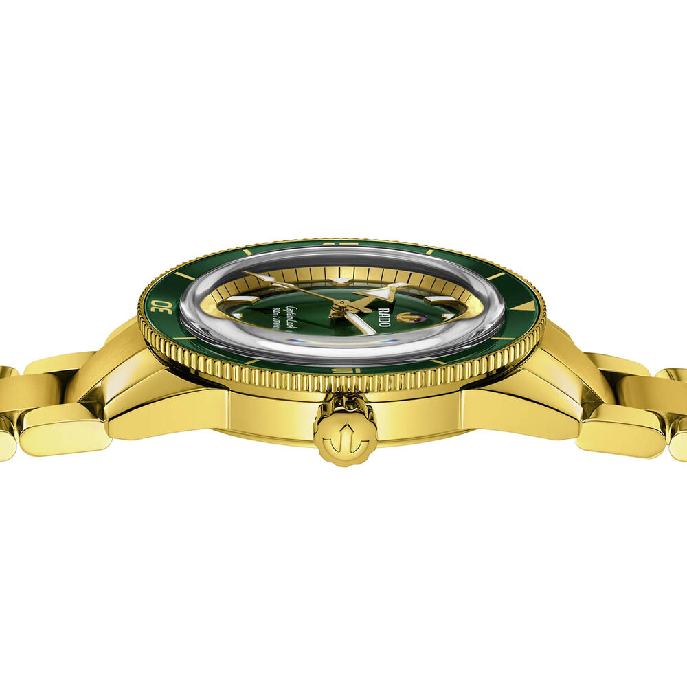 Rado Captain Cook 42mm Green Dial Yellow Gold PVD Case Watch image number 2