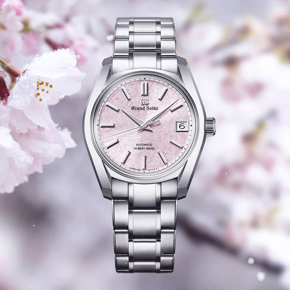 Grand Seiko 'Sakura-Kakushi' 62GS Hi-Beat 38mm Pink Dial Bracelet Watch image number 4
