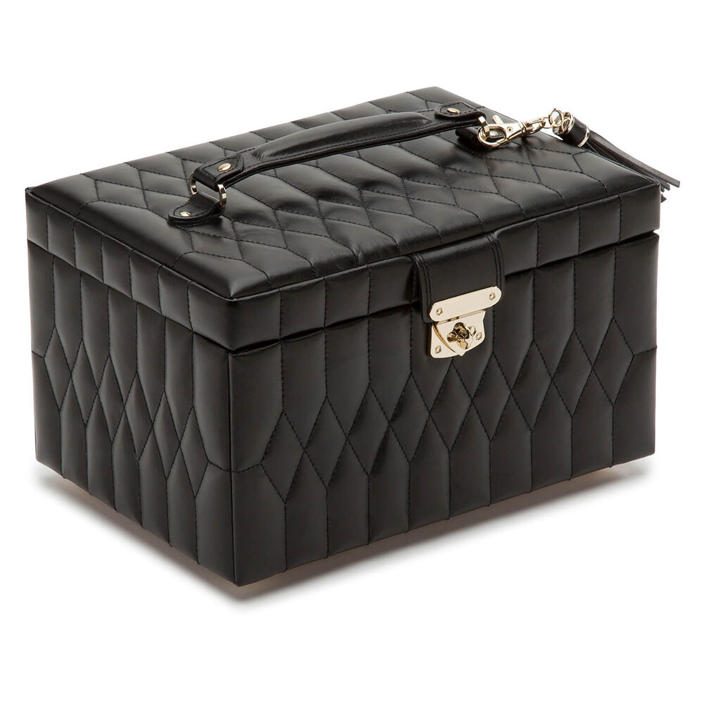 WOLF CAROLINE Black Medium Jewellery Case