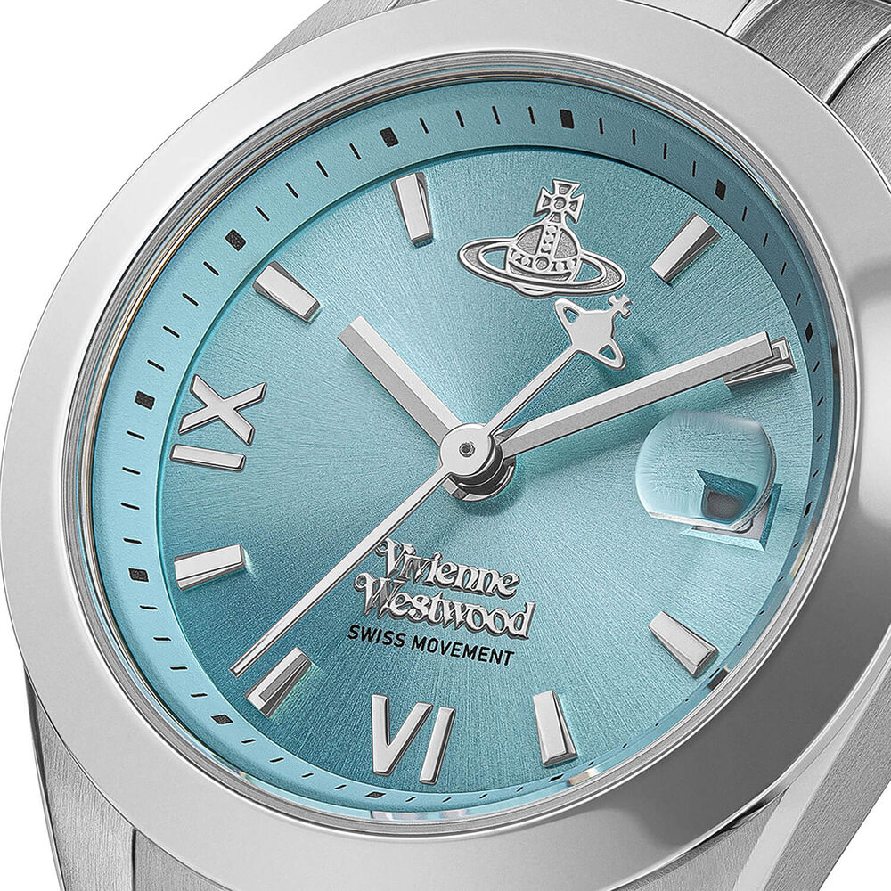 Vivienne Westwood Fenchurch 34mm Turquoise Dial Steel Bracelet Watch image number 2