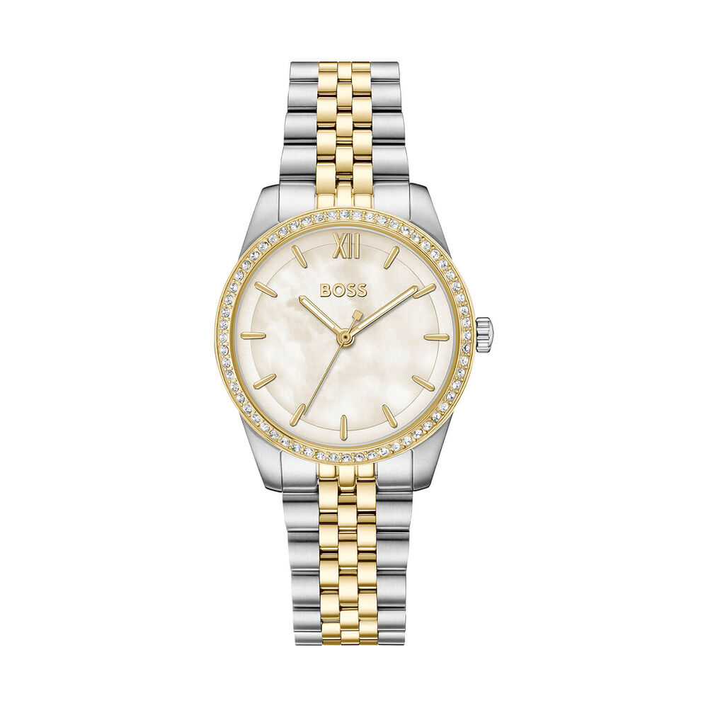 BOSS Graceful 32mm White Mother of Pearl Dial Two Tone Steel Bracelet Watch
