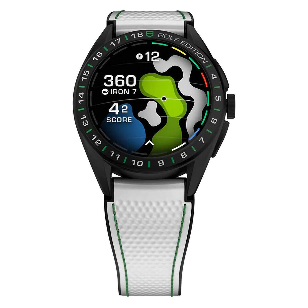 TAG Heuer Connected Calibre E4 Golf Edition 45mm White Strap Watch image number 1