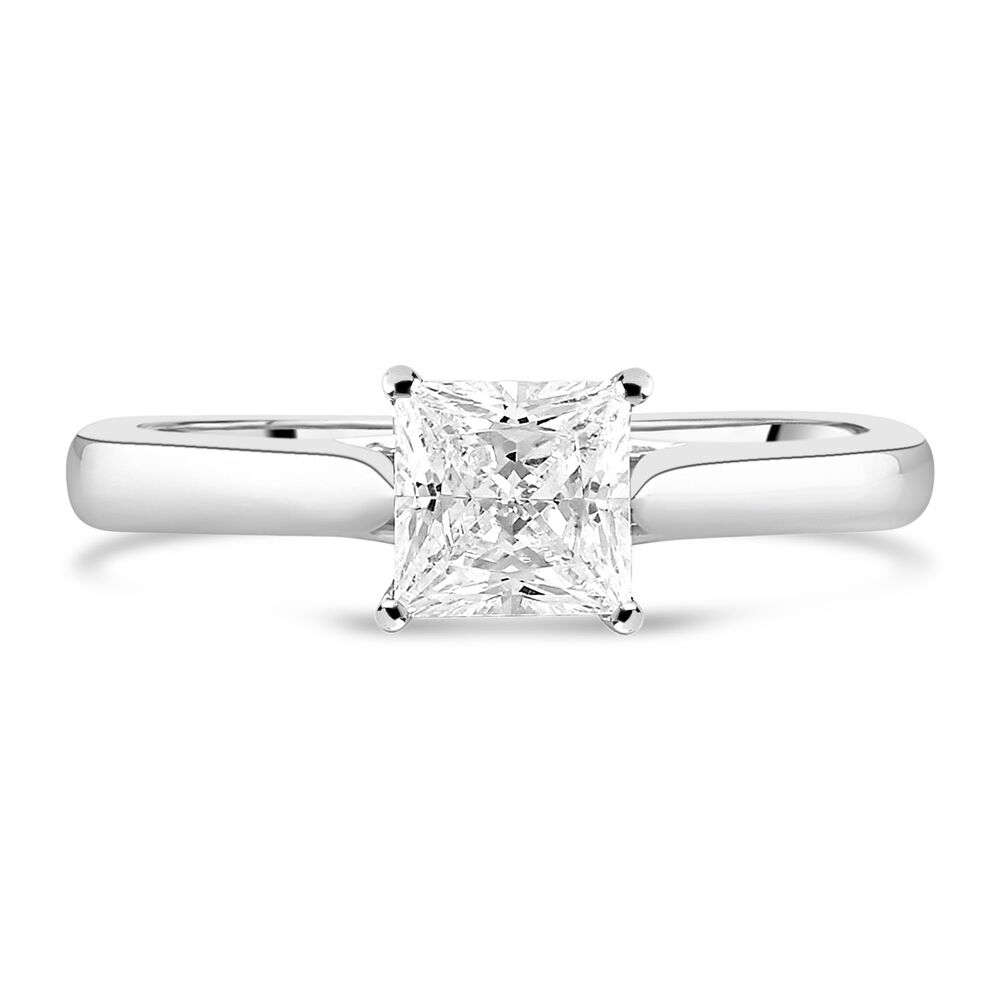 Platinum 0.70ct Princess Diamond Orchid Setting Ring
