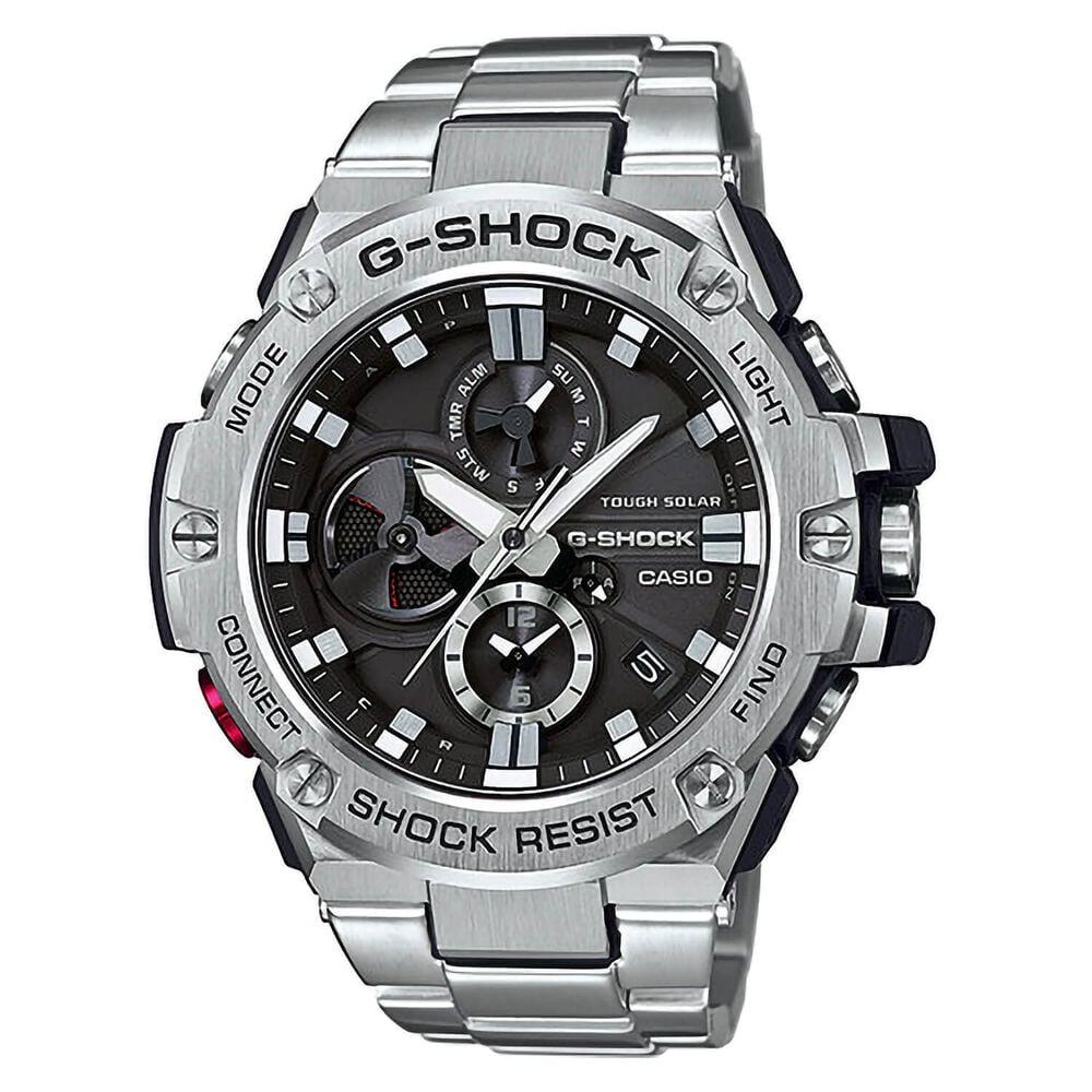 Casio G-Shock 54mm Black Dial Steel Bracelet Watch