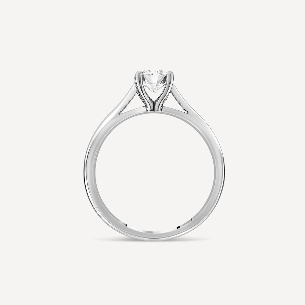 Platinum 0.63ct Round Diamond Four Claw Solitaire Ring image number 3