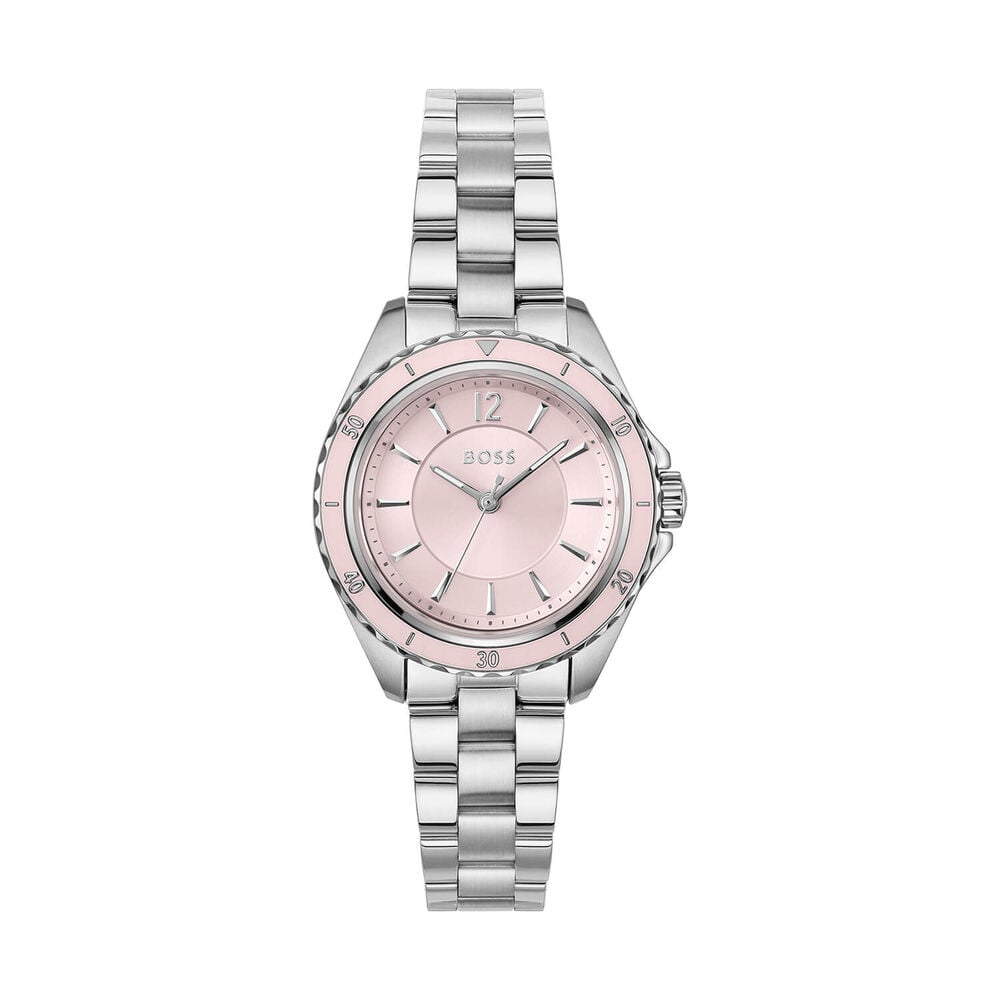 BOSS Sage Aqua 30mm Pink Dial Stainless Steel Bracelet Watch image number 0