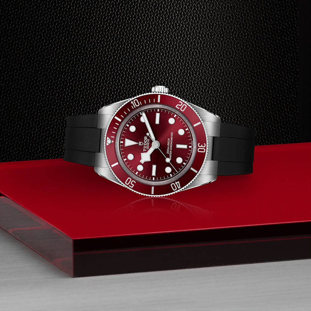 TUDOR Black Bay 58 39mm Burgundy Dial Black Rubber Strap Watch image number 2