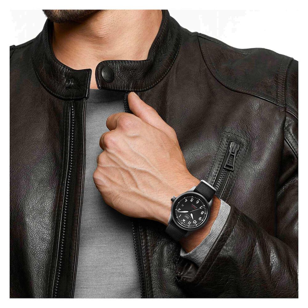 IWC Schaffhausen Pilot's Watch Automatic Top Gun Black Dial Strap Watch image number 6