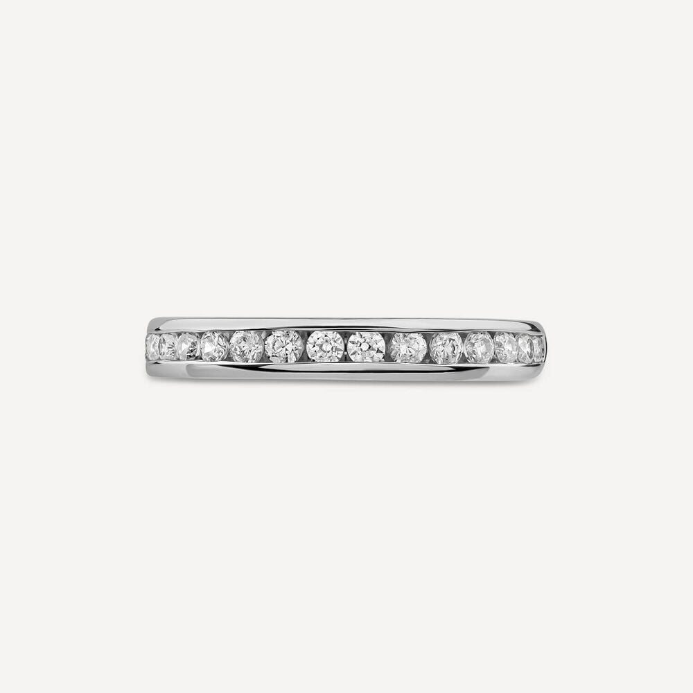18ct White Gold 3mm 0.35ct  Diamond Round Channel Set Wedding Ring