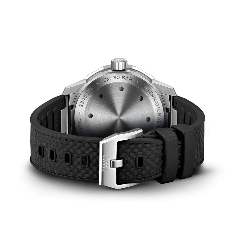 IWC Schaffhausen Aquatimer Automatic Black Dial Black Strap Watch