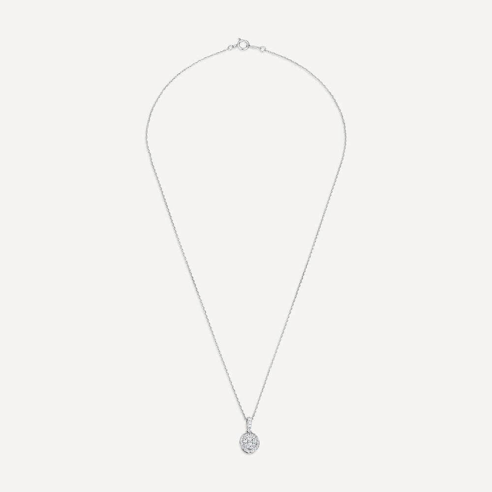 Platinum 0.33ct Oval Diamond Cluster Halo Pendant image number 2