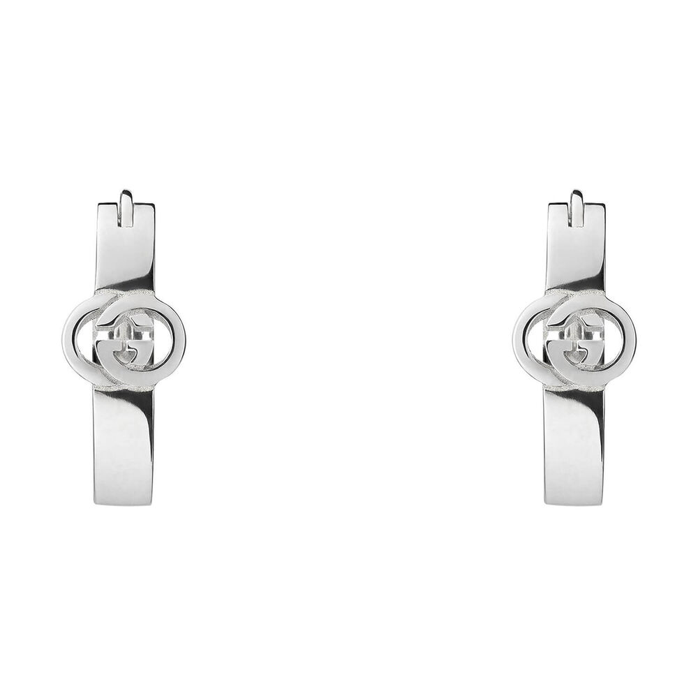 Gucci Interlocking Sterling Silver Hoop Earrings