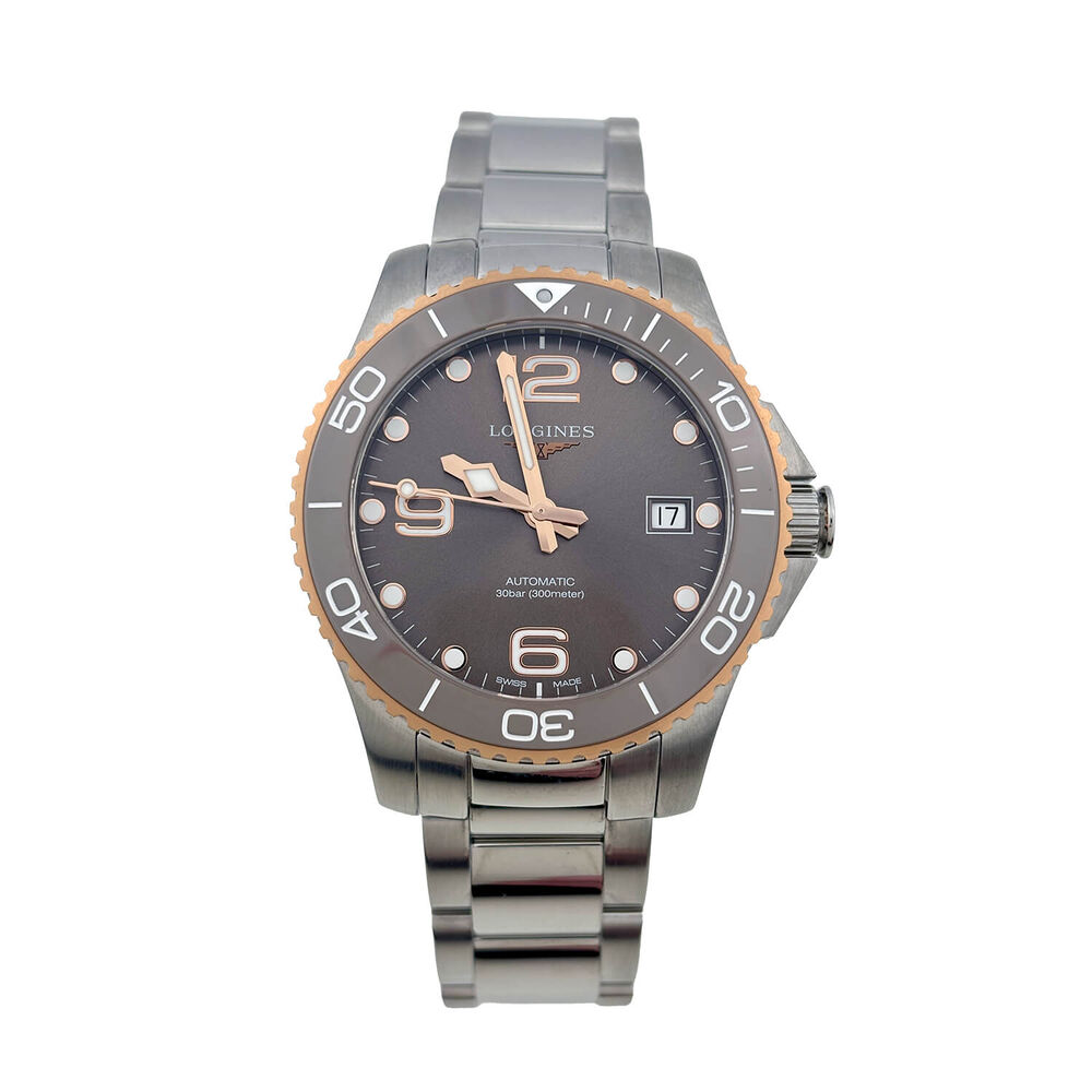 Pre-Owned Longines HydroConquest 39mm Grey Dial Steel Bracelet Watch