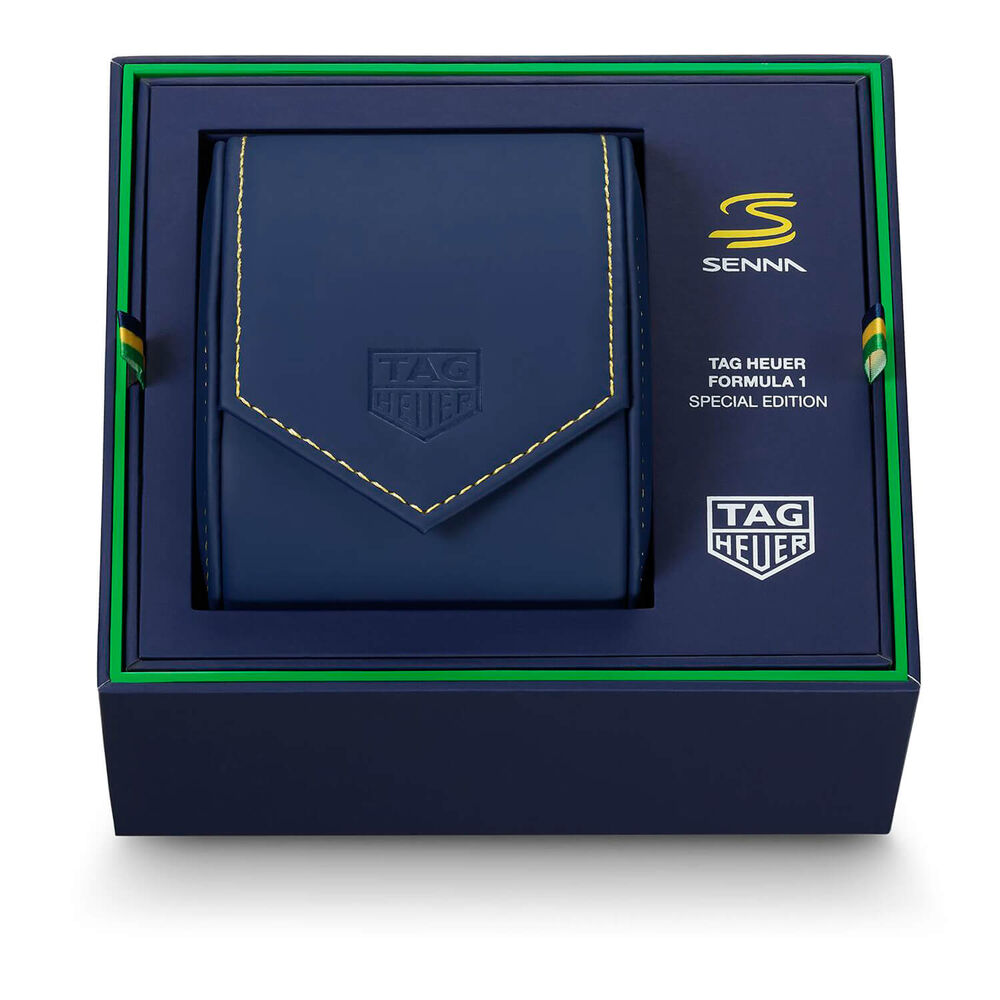 TAG Heuer Formula 1 Chronograph x Senna 43mm Black Dial Yellow Rubber Strap Watch image number 6