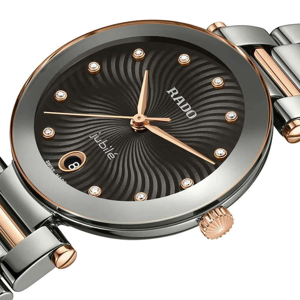 Rado LaCoupole Diamonds 31mm Grey Dial Plasma High-Tech Ceramic Bracelet Watch image number 1