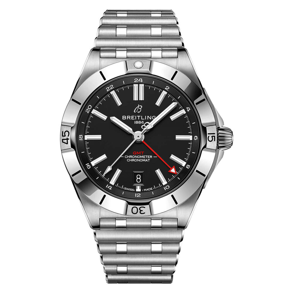 Breitling Chronomat Automatic GMT 40 Black Dial Bracelet Watch image number 0
