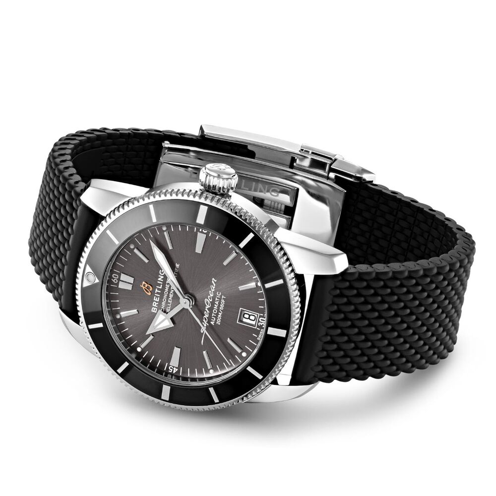 Breitling UK Edition Superocean Heritage B20 42mm Grey Dial Black Bezel Rubber Strap Watch image number 2