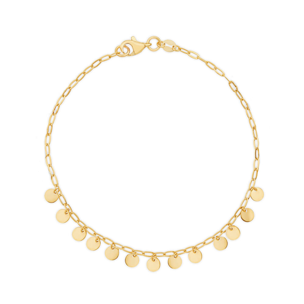 9ct Yellow Gold Polished Mini Discs Bracelet image number 0