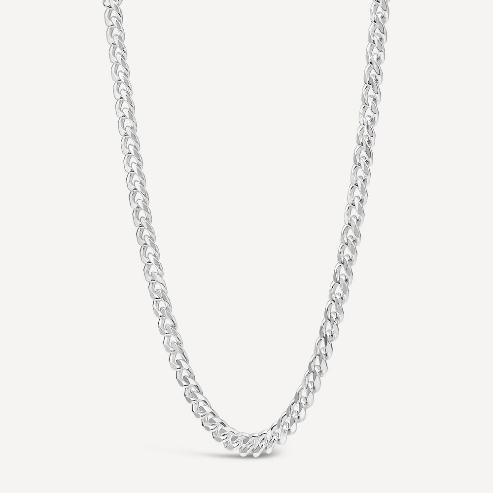 Sterling Silver Curb Diamond-Cut 20' Chain Necklace