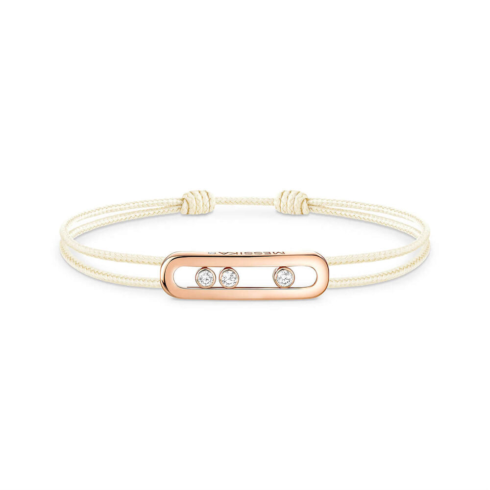 Messika Care(s) Rose Gold 0.09ct Diamond Cream Cord Bracelet