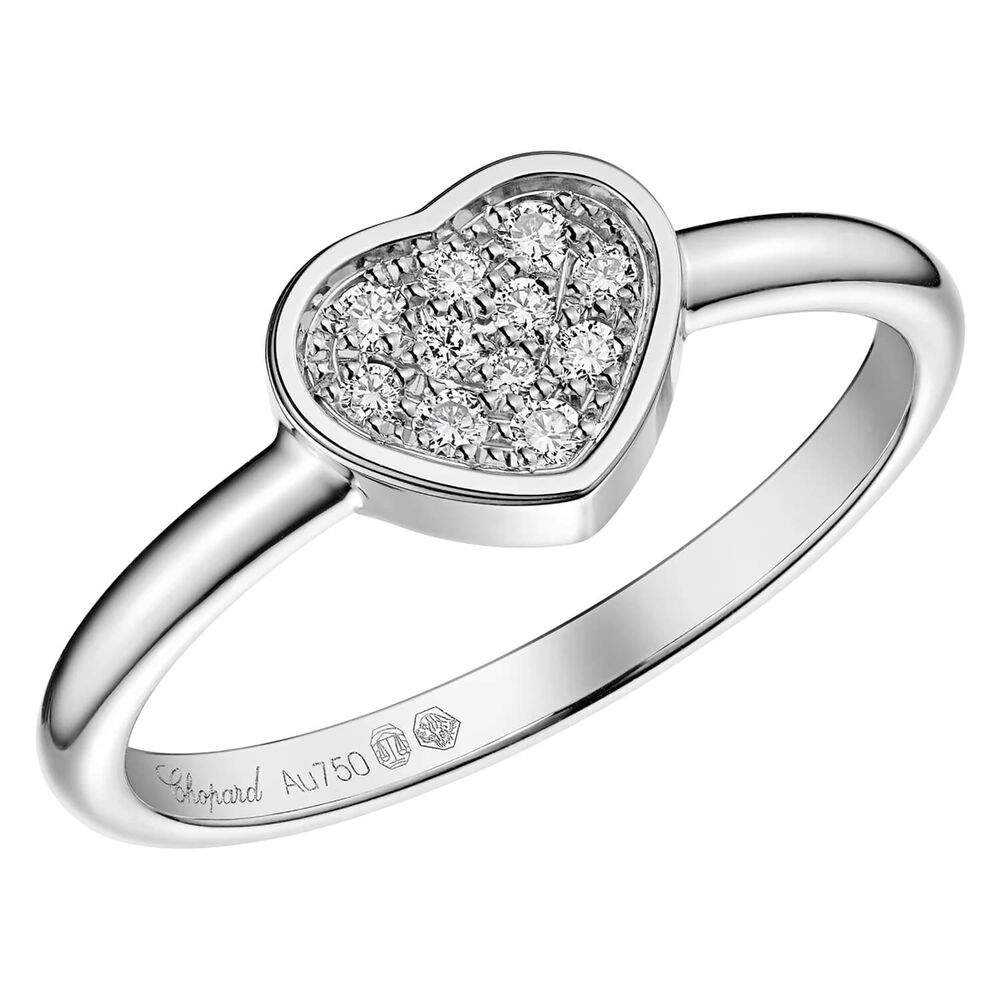 Chopard My Happy Hearts 11 Diamonds 18ct White Gold Ring image number 0