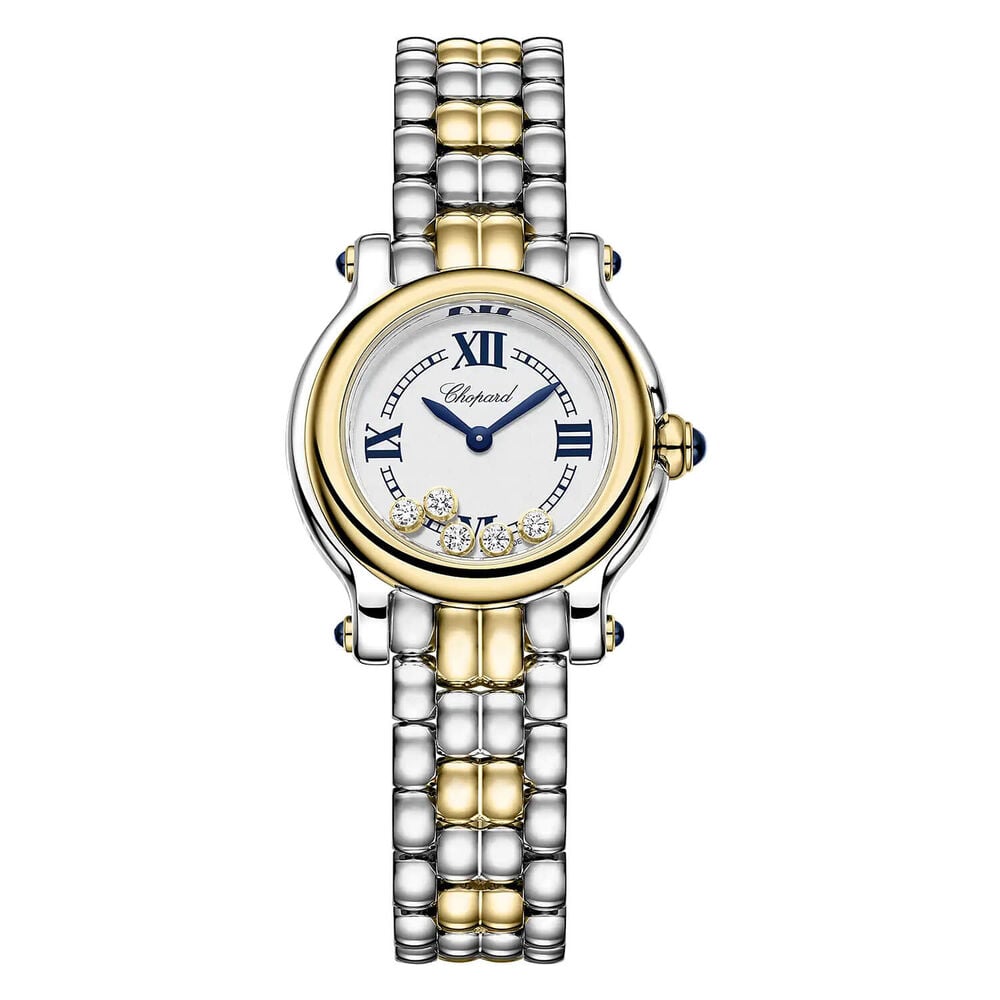 Chopard Happy Sport The First 26mm Silver Dial 0.15ct Diamonds Gold & Steel Bracelet Watch
