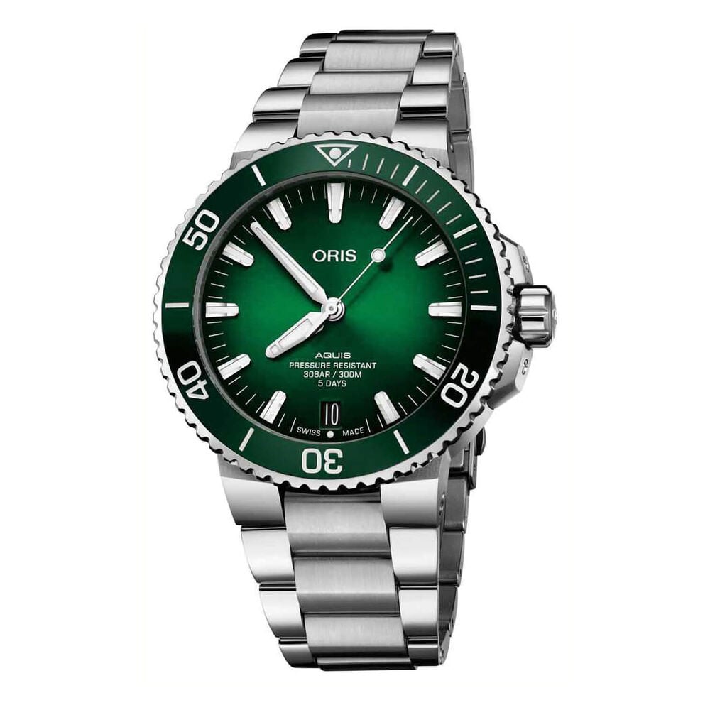 Oris Aquis Calibre 400 43.5mm Green Dial& Bezel Bracelet Watch image number 0