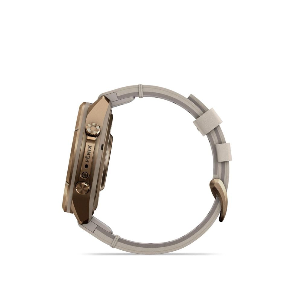 Garmin fenix 9 Pro 43mm Autumn Gold Titanium Bone Leather Strap Watch