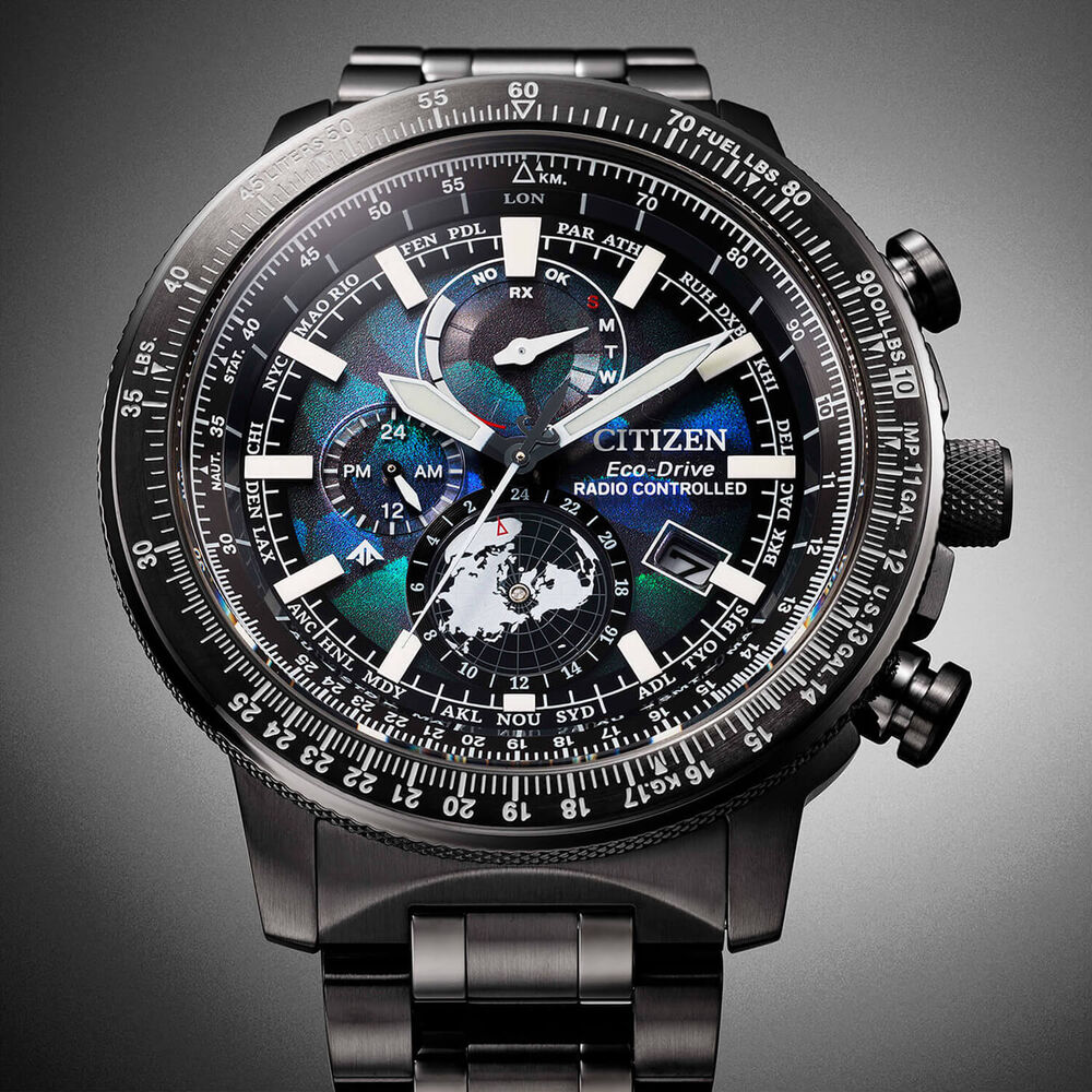 Citizen Promaster Geo Trekker Limited Edition 46mm Blue Dial Grey Steel Bracelet Watch image number 4